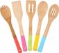 Merkloos Keukenspatels en -lepels Set - 5 Stuks - Bamboe - Multicolor