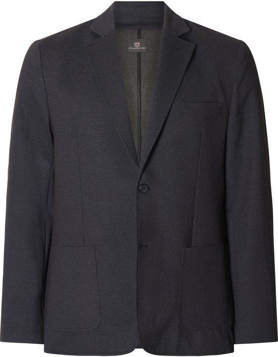 Jan Vanderstorm heren Jersey Colbert - 70 - zwart - Plus Size