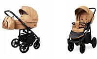 BabyLux® Kinderwagen 2in1 – COLORLUX - Sand Pearl BLACK FRAME