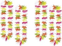 Merkloos Bloemenslinger/Hawaii krans - 12x - Gekleurd - 50 cm - Plastic - Hawaii Thema Feestje