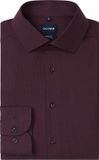 OLYMP 24/7 Luxor modern fit chemise - longueur de manche 7 - structure - bordeaux - facile à repasser - taille du col : 45 (taille UE : XXL)