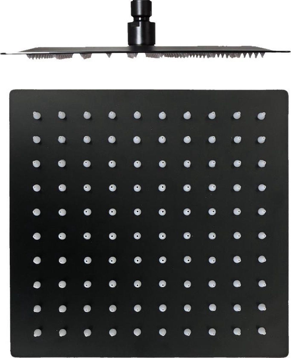 Douchebakkenopmaat.nl Hoofddouche Slim - 25x25cm - Mat Zwart
