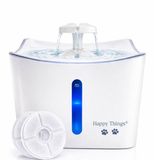 Happy Things Drinkfontein Kat en Hond - XL - 3L - Wit met Zilver