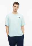 s.Oliver T-shirt M Licht turquoise Katoen Ronde hals Korte mouw