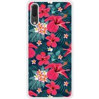 P20 Hibiscus Fuchsia Bedrukt siliconen hoesje