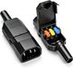 C14 C14 Schnellkupplungsstecker IEC 10A - Set aus 2 - 250V 3-poliger C14-Steckeradapter für Drucker - Scanner - Computer