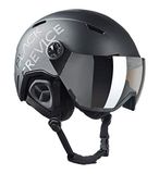 Black Crevice Vail Skihelm I Skihelm met vizier in pilotenstijl, skihelm voor dames en heren, skihelm van polycarbonaat, ademende skihelm, in grootte verstelbaar