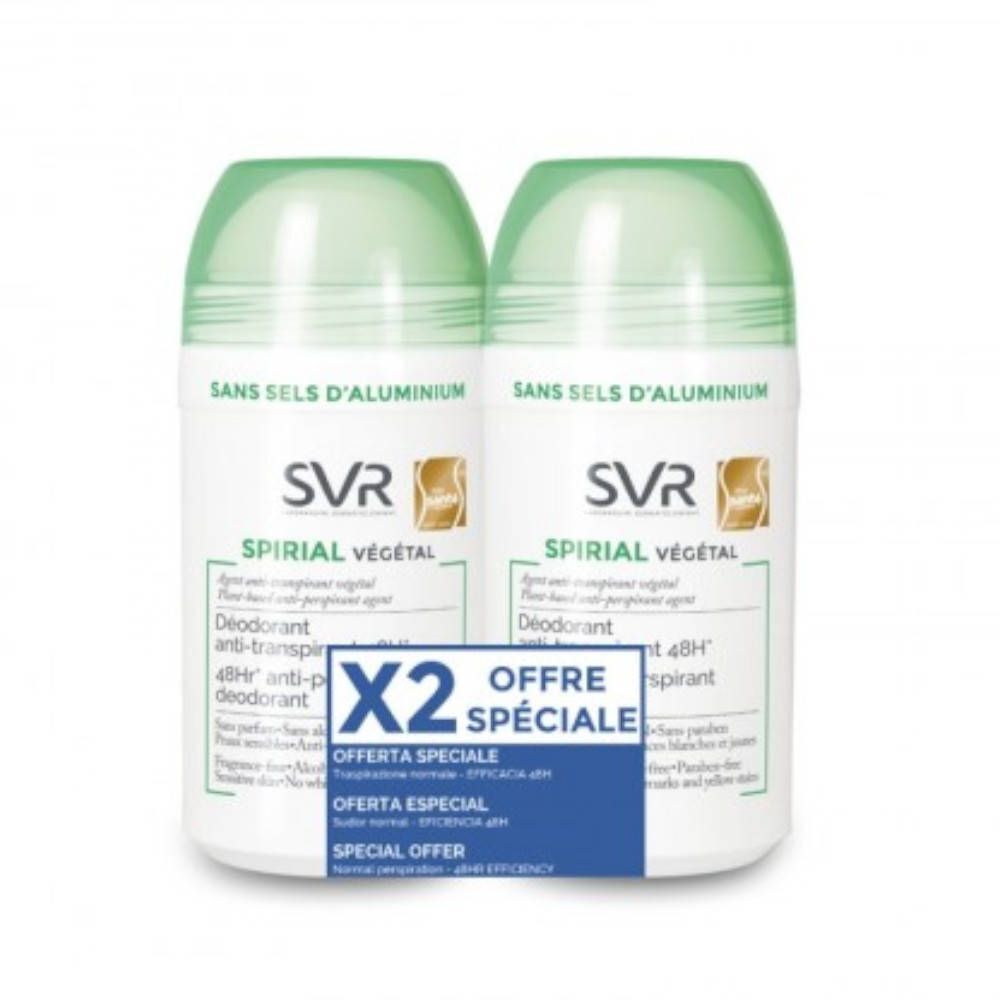 SVR SVR Spirial Roll-On Végétal 48h Duo 2x50 ml