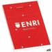 ENRI Schrijfblok Rood A6 80 Vel Ruitjes 10 Stuks