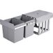Homra Slide prullenbak à encastrer avec 2 compartiments - 2 x 15 L - Poubelle à encastrer Duo 30 Litres - Gris