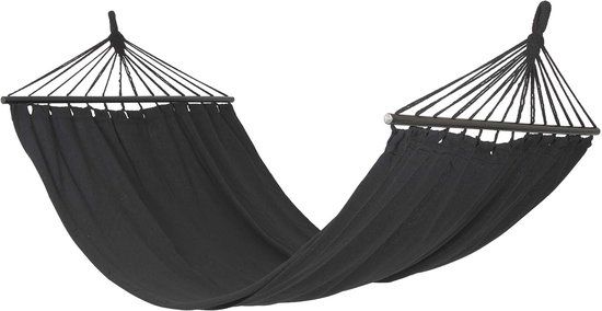 Bo-Camp Hangmat Santa Barbara - Met spreidstok - Eclipse - Zwart - Katoen