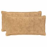 vidaXL Kussensloop - 2 stuks - Houten - Taupe - 40 x 80 cm - Nep Konijnenbont
