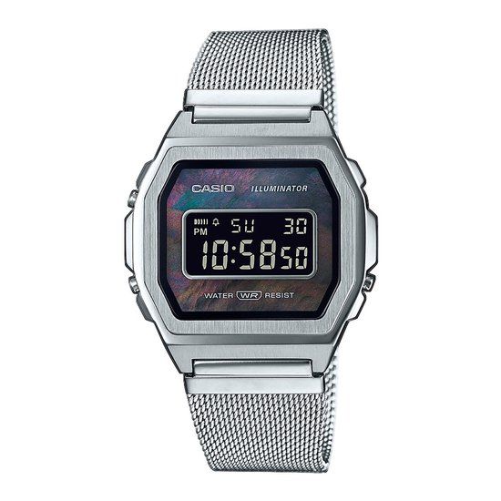 Casio Vintage A1000M-1BEF - Unisex - Polshorloge - Zwart/Zilverkleurig