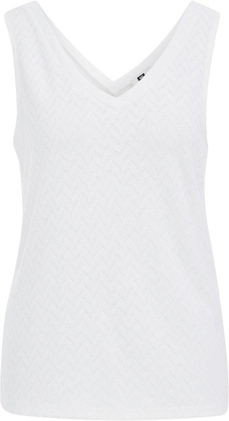WE Fashion Dames jersey singlet met opengewerkte structuur