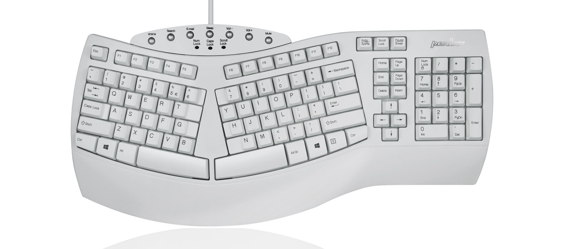 Perixx Periboard-512 - Toetsenbord - QWERTY - USB - Wit