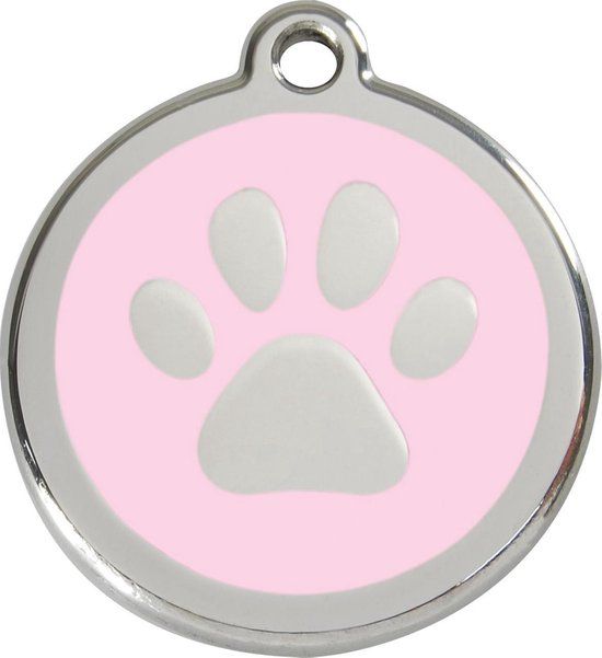Red Dingo Hondenpenning 30 mm pootje roze