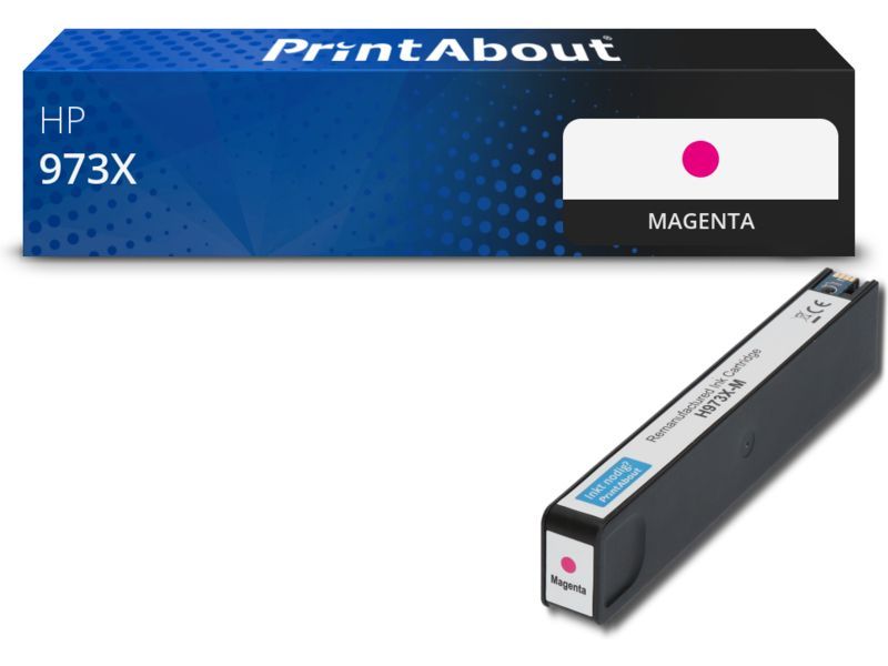 PrintAbout Inktcartridge 973X (F6T82AE) Magenta Hoge capaciteit geschikt voor HP