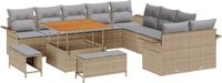 vidaXL Tuinbank Set Beige en Lichtgrijs