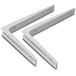Support d'étagère - 4x pièces - aluminium - blanc - 15 x 10 cm - 50 kg