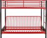 Vente-unique Hoogslaper metaal zwart, rood 90 x 190 cm