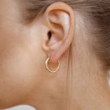 Hey Happiness Medium Hoepel Essential Dames Oorringen - 925 Sterling Zilver, 18K Verguld - Ø18 mm