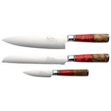 Katana Saya Elements 3-delige messenset vulkanisch rood