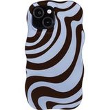 Selencia Vivid Wavy Backcover met MagSafe voor de Apple iPhone 15 - Dream Swirl Chocolate