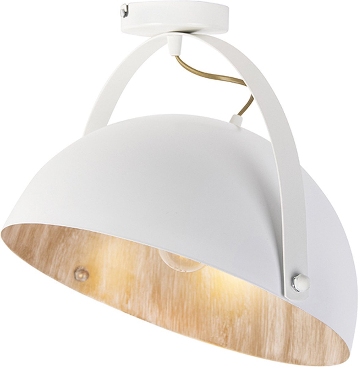 QAZQA magna - Industriele Hanglamp - 1 lichts - L 47 cm - Wit - Industrieel - Woonkamer | Slaapkamer | Keuken