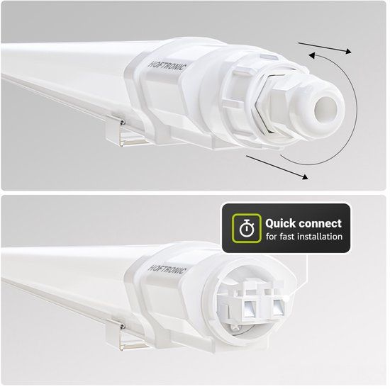 HOFTRONIC Q-series - 4-pack LED TL armaturen 60cm - IP65 - 18W 2160lm - 6500K daglicht wit