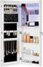 SONGMICS sieradenkast, frameloze extra brede spiegelopbergstandaard, sieradenorganizer met haken en ingebouwde spiegel, make-up, vergrendelbaar, JBC63WV1, wit