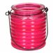 Merkloos / Sans marque Citronellakaars - in roze geribbeld glas - 8 cm - insecten verjagen - buitenkaars