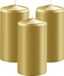 Enlightening Candles Bougie cylindrique/bougie pilier - 3x - doré - D8 x H12 cm - 45 heures de combustion