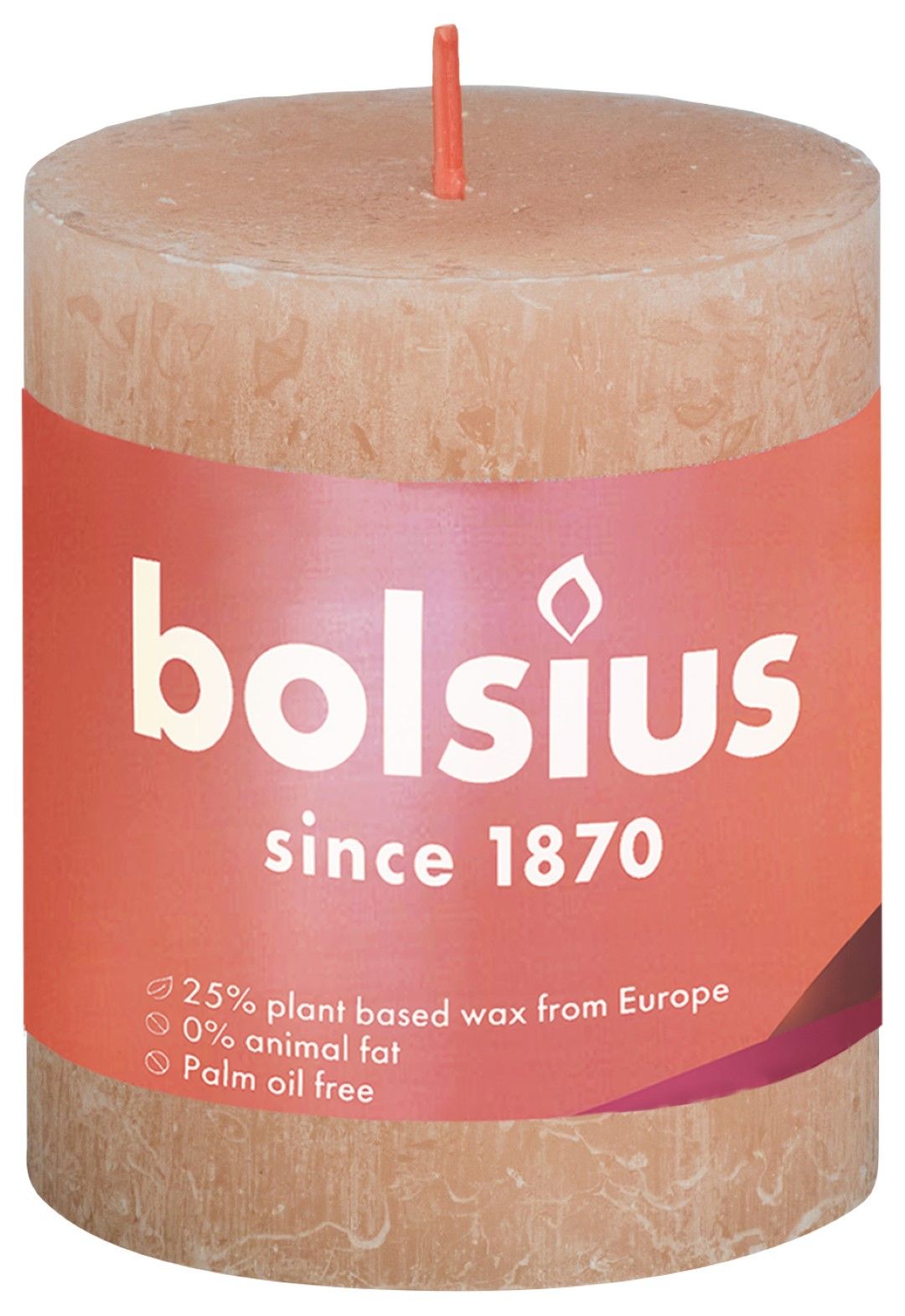 Bolsius Rustiek Shine stompkaars 80/68 Misty Pink - Roze