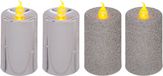 Feeric lights & Christmas Bougies LED - 4 pièces - Argent - H7,5 cm