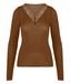 Hunkemöller super soft Kant V-Neck shirt met Cashmere Bruin