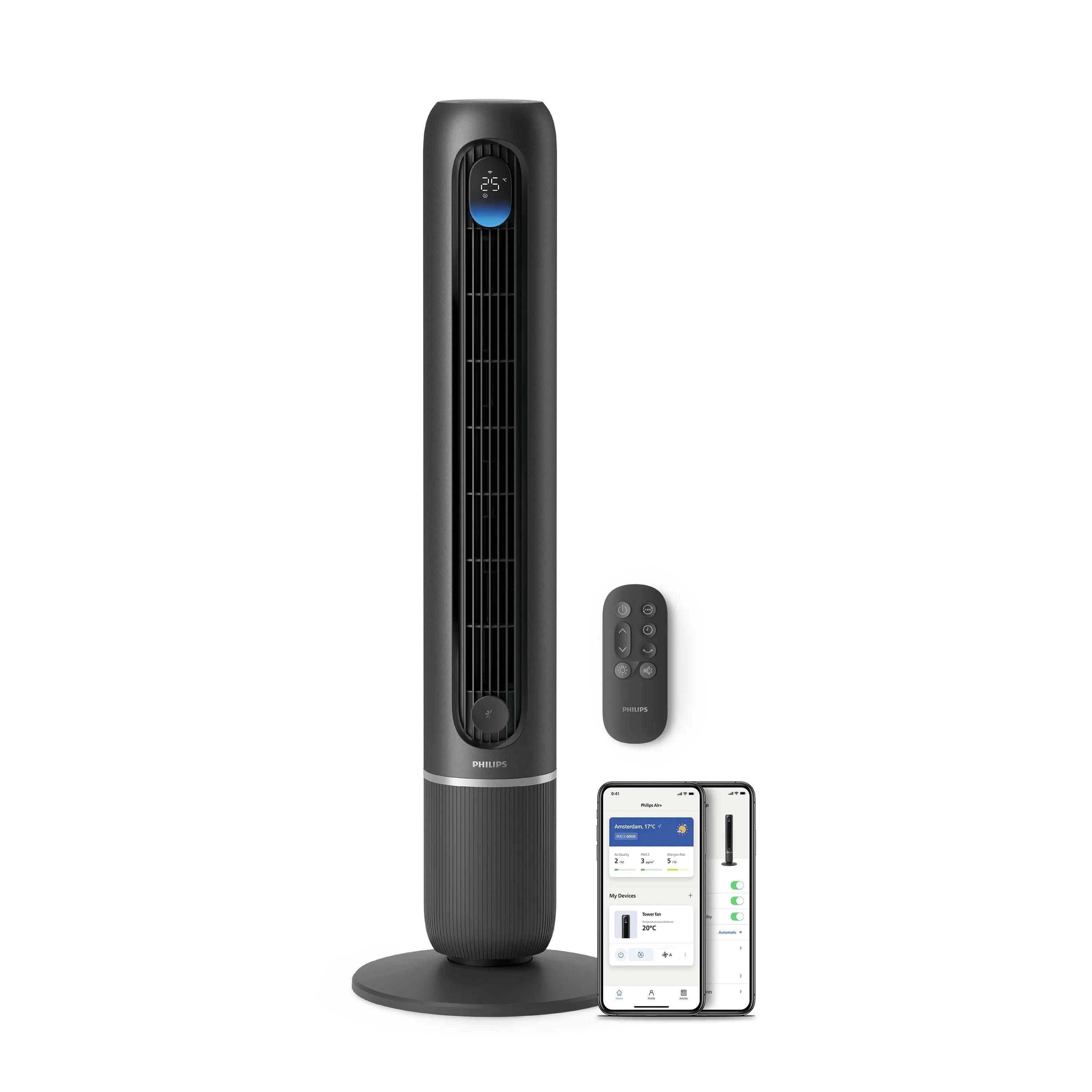 Philips Smart Tower Fan 7000-serie Zwart 22 dB 12 Snelheden
