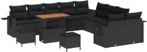 vidaXL Tuinbank - Set - 13 - st - Zwart - poly - rattan