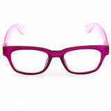 Contacta, Legend Light, leesbril voor dames en heren, licht, vierkant montuur met kleurrijke beugels en flex, kleur pruim, dioptrie + 3,50, verpakking met brillenkoker, 29 g