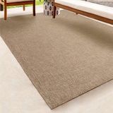 the carpet Kansas - Robuust In- en Outdoor vloerkleed, natuurlijk jute-look, weerbestendig, geschikt voor terras en tuin, 200 x 290 cm