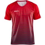 Craft Pro Control Stripe Shirt Korte Mouw Heren - Rood / Marine | Maat: XXL