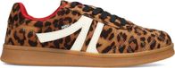 POSH by Poelman KAIA Dames Sneakers - Bruin Met Dierenprint - Maat 37
