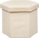 Merkloos Poef + Opbergbox Corsica Geel Teddy - Zeshoekig - 46 x 40 x 38 cm
