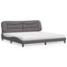 Prolenta Maison Exclusive - Lit avec matelas « Hvar » gris 200 x 200 cm, simili cuir