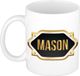 Bellatio Decorations Naam cadeau mok - heren - Mason - gouden embleem - 300 ml