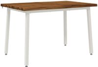 vidaXL Eettafel Massief Acacia Hout Natuurlijk en Wit 120 x 70 x 75 cm