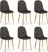 Homestyle4u Eetkamerstoelen - Set van 6 - Antraciet - Linnen