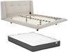 Vente-unique Bedframe stof beige 140 x 190 cm