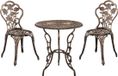 Panda - Bistro Set - metaal - tuintafel met twee tuinstoelen - Bronzen