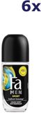 Fa Men Sport Deo Roller Citrus Green Scent - 6 x 50 ml