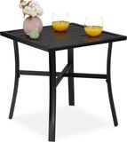 Merkloos Tuintafel - 46 cm - Vierkant - Staal - Zwart
